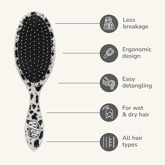 Wet Brush Original Detangler Hair Brush - Tan Leopard (Safari) - All Hair Types - Ultra-Soft Bristles Glide Through Tangles with Ease - Pain-Free Comb for Men, Women, Boys & Girls