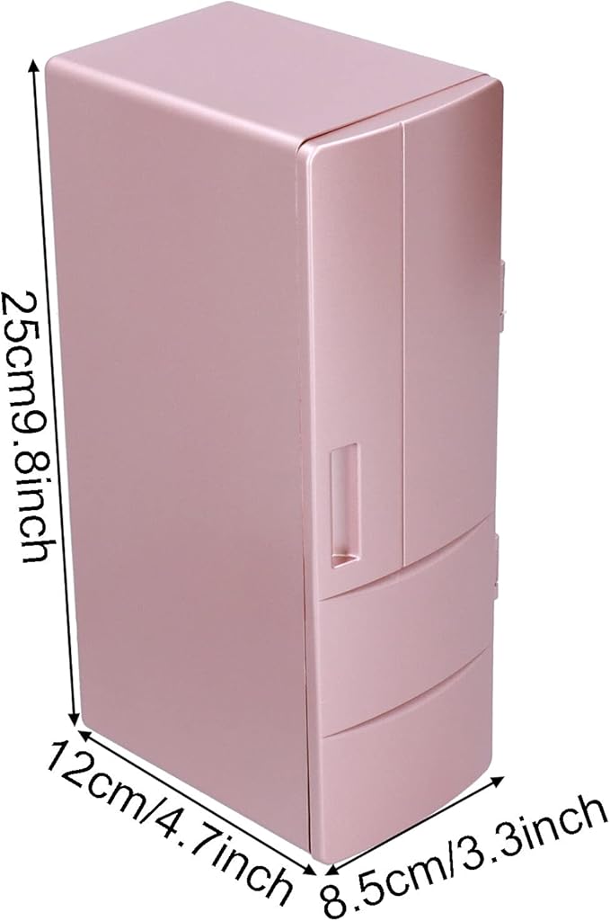Topyond Mini Refrigerator 12 x 8.5 x 25cm, Small Fridge, Compact Mini Fridge for Bedroom, USB Portable Heat Preservation and Cold Storage Dual Use Refrigerator for Home Bedroom Car