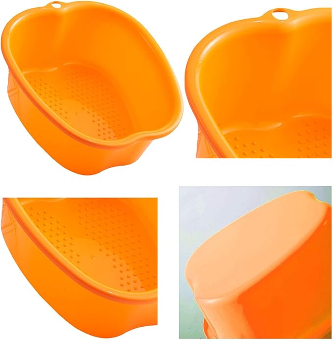AXLOFO® Foot Soaking Bath Basin, Large Plastic Foot Soaking Tub, Feet Massage Feet Bath Bucket, Great for Getting The Dead/Old Skin Off Your Foots (orangebasin)
