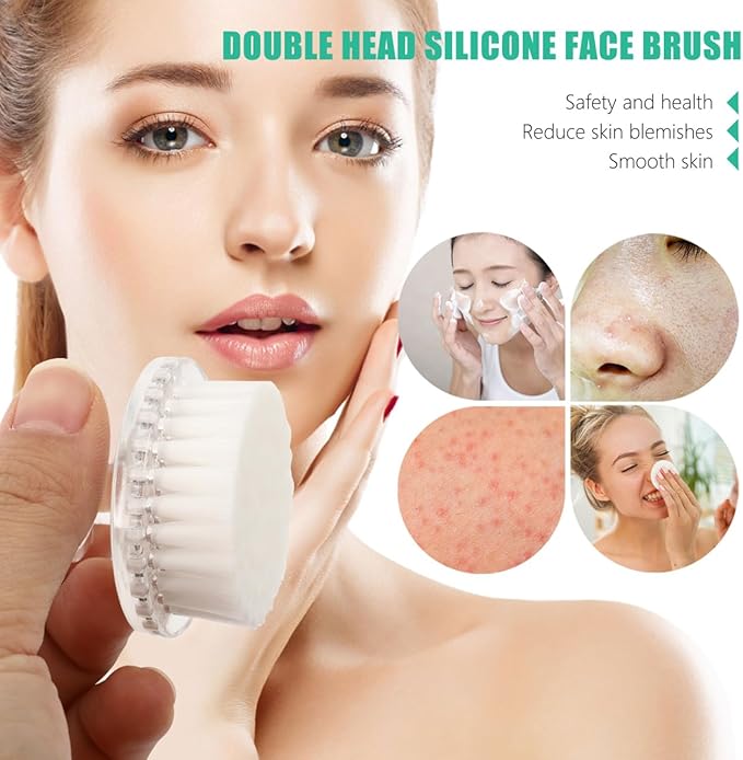 Exceart Manual Facial Cleansing Brush Pore Cleaning Brush Soft Face Exfoliator Scrubber for Deep Skin Clean White 1 97 Inch