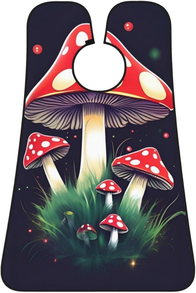 Magic Mushrooms Print Beard Bib Apron For Men, Beard Hair Catcher For Men Shaving Trimming,Beard Cape Cloth