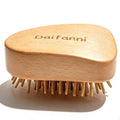 Natural Wooden Hair Brush with Bamboo Pins - No Handle Scalp Massager for Hair Growth & Detangling, Small Mini Portable Hairbrush for All Hair Types, Women Men Travel Gift (Rectangular)