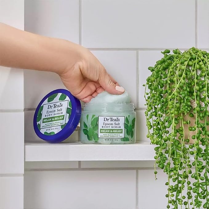 Epson Salt Body Scrub - Exfoliate & Renew with Eucalyptus & Spearmint (16 Ounces)