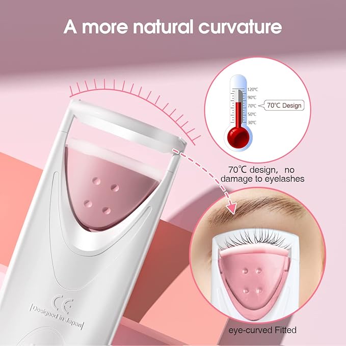 TOUCHBeauty Professional Heated Eyelash Curler with Silicone Refill Pad Curling Tool for Women Long Lasting Eyelashes TB-2003B