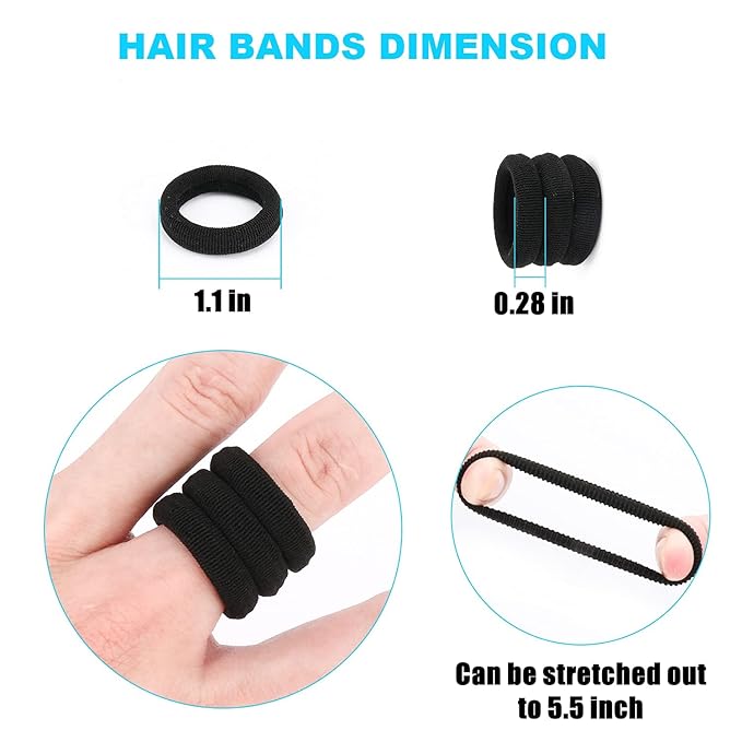 WANBY Hair Ties Mini Seamless Colorful Hair Bands Soft Elastics Ponytail Holders Hair Ties (Colorful 200 Pcs)