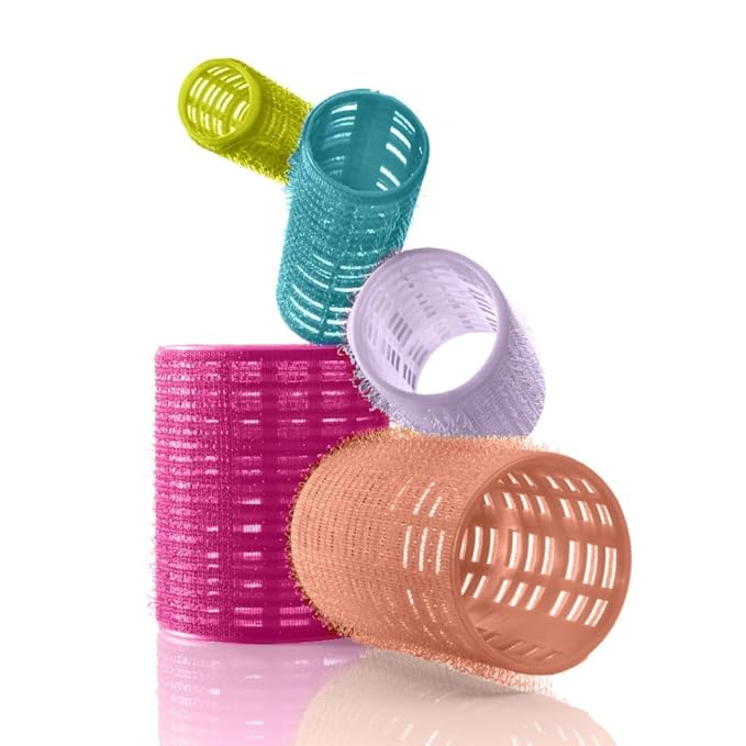 Conair Heatless Hair Curlers, Self-Grip Hair Rollers for Women Provide Lift & Volume, Assorted Sizes & Colors, 31 Count with Reusable Zippered Bag