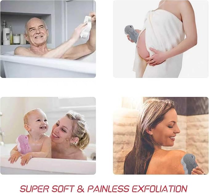 Magic Exfoliating Bath Sponge, 2026 New Upgraded Magic Exfoliating Body Scrubber, 3D Super Soft Bath Shower Sponge for Body Removes Dead Skin (2PCS)