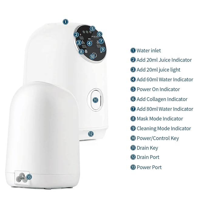 Face Mask Maker Updated Facial Mask Machine with 32pcs Collagen Pills Make Face Masks Kit Home Automatic DIY Face Mask Maker, Facial Cream Maker Gifts for Women Girls