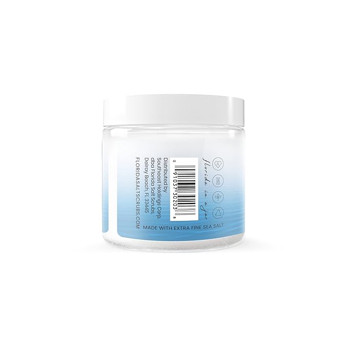 Sea Salt Body Scrub by Florida Suncare - Ocean Salt Body Polish Infused with Marine Algae - Exfoliating Face and Body Scrub - Facial Scrub Exfoliator to Tackle Acne (Key Lime, 12.1 oz)
