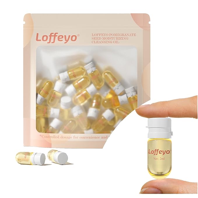 20PCS Travel Cleansing Oil Makeup Remover, Individually Mini Size Packaged Units, Moisturizing Pomegranate Seed, Travel Essential, Hotel Use