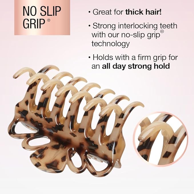 Scunci by Conair claw clips for thick hair - hair accessories for women- claw clip - for all hair types - trendy hair accessories -Tortoise - 1 Count
