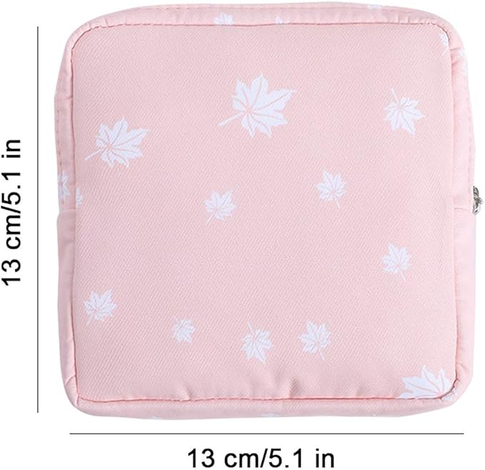 Sanitary Napkin Storage Bag,2pcs Menstrual Cup Pouch,Cotton Cloth Portable Sanitary Napkin Pads Storage Bags Feminine Menstruation First Period Bag for Teen Girls Women Ladies(Dots)