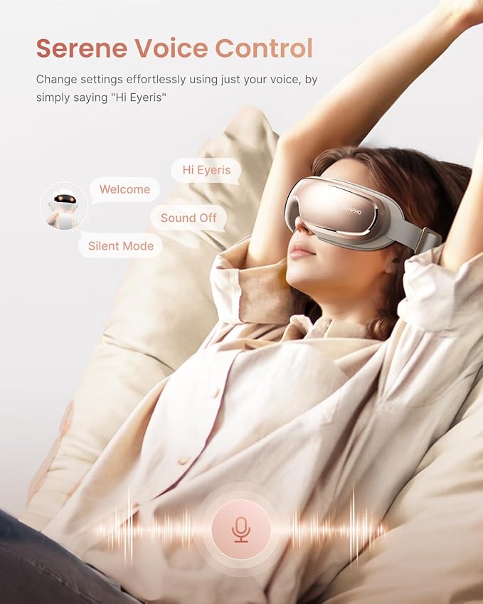 RENPHO Eyeris 3 Eye Massager with Heat and Cooling Voice Control, Mothers Day Birthday Gifts for Mom Women Men Her, FSA Eligible HSA Eye Mask for Migraine Relief, Eye Care Dry Eye Relax Reduce Strain