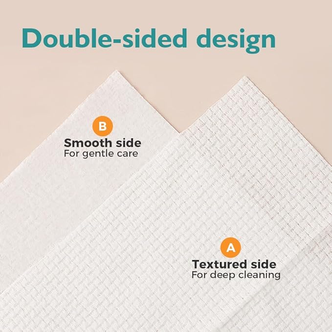 Face Towels, 100 Count Disposable Face Towelette for Washing Face, Skincare, Ultra Soft Facial Towel for Sensitive Skin, Lint-free Makeup Remover Dry Wipes - 2 Box