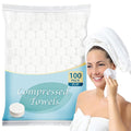AIDEA Compressed Towels, Mini Portable Coin Face Towels, 100pcs Disposable Compressed Tissues for Travel, Camping, Home and Outdoor Activities