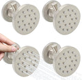 Brass Shower Body Jets with Adjustable Flow, Massage Spa Brushed Nickel Round Body Spray Shower Side Wall Sprayer Head Jets, 4 pcs, Water Saving