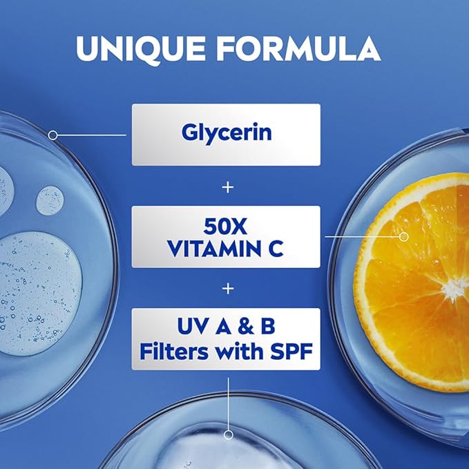 Nivea Natural Glow Cell Repair Body Lotion | With SPF 15 and 50X Vitamin C | 13.52 Fl Oz | Pack of 1
