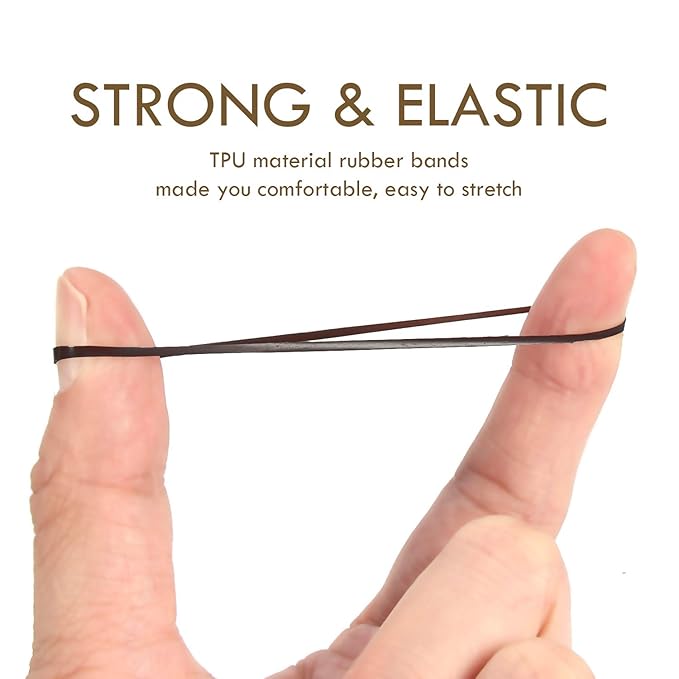 Hoyols Small Hair Elastics Brown, Premium Plastic Girls Hair Ties Strong Flexible Rubber Bands Tiny Mini Polybands for Women Kids Baby Bulk 1000 Count TPR (Dark Brown)
