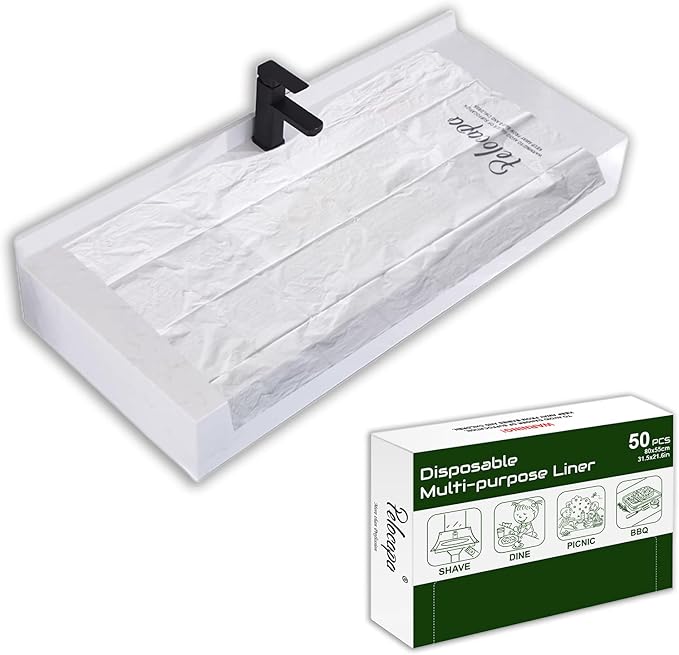 Disposable Hair Beard Catchers, Disposable Sink Liners for Trimming, 50 Pcs Large Sink Covers for Beard Grooming