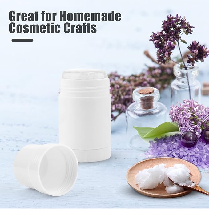 6 Pcs 30ml/1oz Empty Deodorant Containers Twist-Up Stick Tube Round Deodorant Holder for Heel Balm Lotion Bar Crayon Chapstick Homemade Lipstick - White