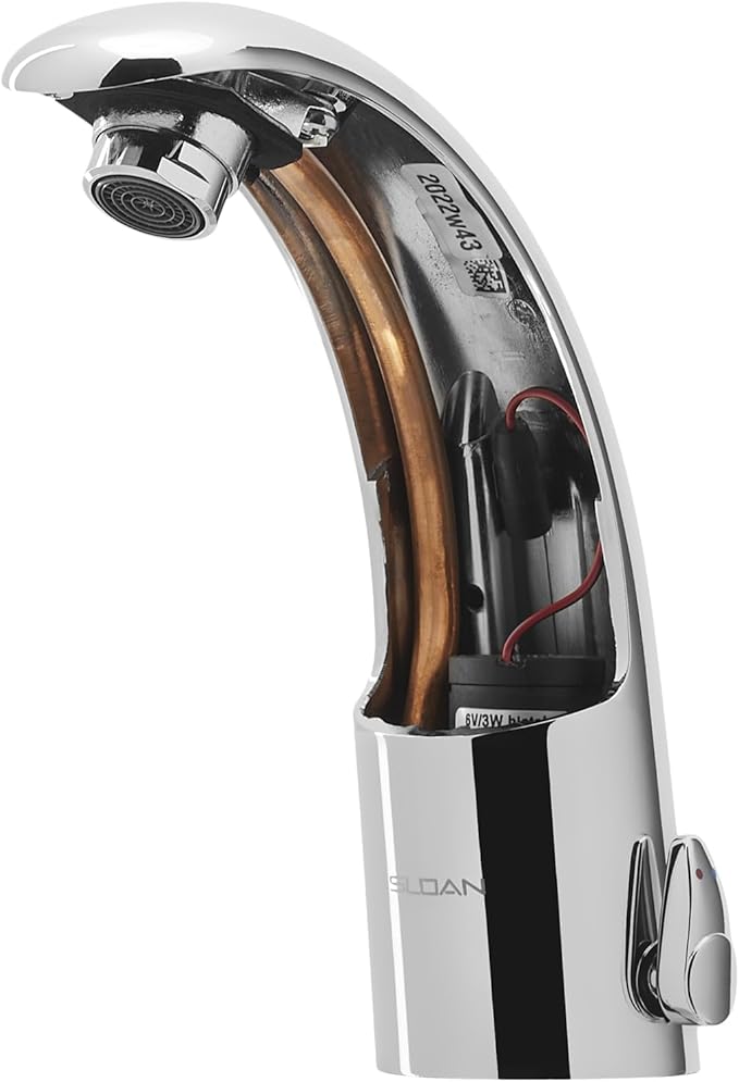 Sloan Optima EAF-150 Sensor Activated Touch-Free Faucet, Commercial Grade with Mounting Hardware - 1.5 GPM Battery-Powered Deck-Mounted Mid Body, Polished Chrome Finish, 3335001