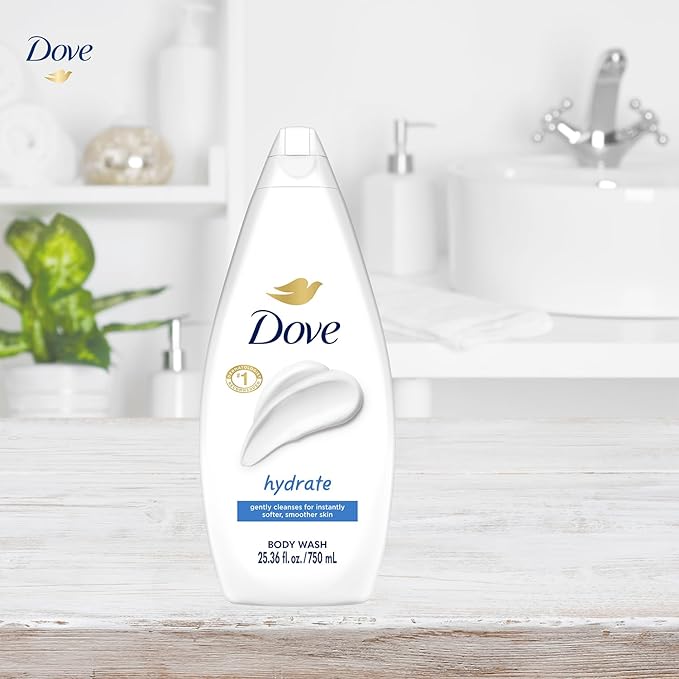 Dove Body Wash Hydrate 4-Pack – Moisturizing Cleanser for Smooth, Soft Skin, 25.3 Oz Ea