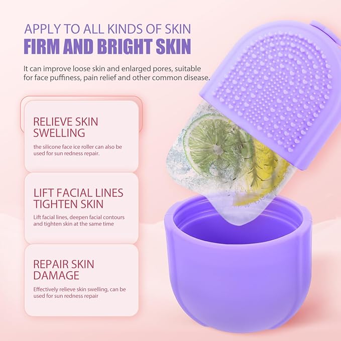 Baluue Ice Roller Mold Skin Ice Roller Face Massage 5.11 Inch Facial Beauty Tool for Puffiness Reduction Pain Relief and Soothing Cooling Therapy at Home or Travel