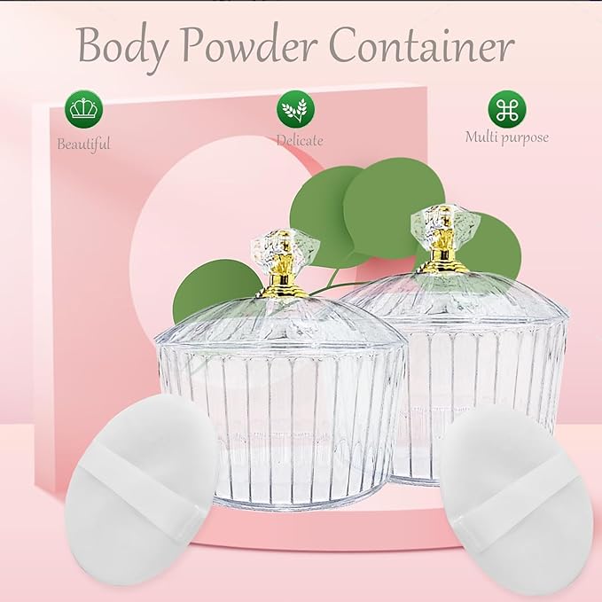 6-Pcs Fluffy Soft Plastic Powder Puff Dish for Women 3.15 inch