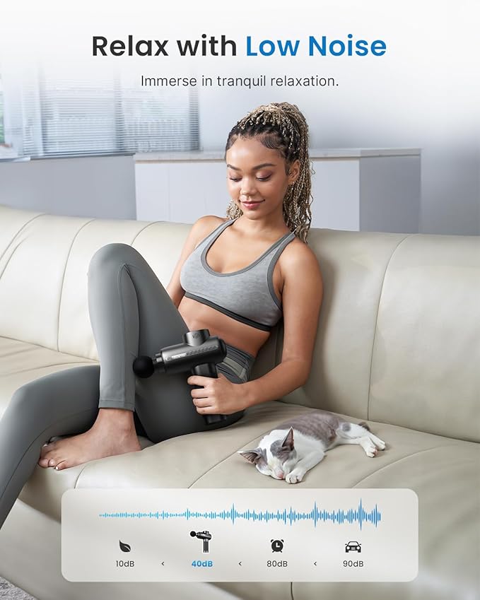 RENPHO Active 2 Massage Gun Deep Tissue, Percussion Handheld Neck Massager FSA Eligible, Electric Mini Back Massagers with Carry Case for Athletes Men Women, HSA