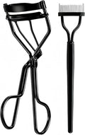 Professional Eyelash Curler with Lash Comb – Award-Winning Design – Pinch-Free, Effortless Curl for a Lash-Lift Effect in Seconds, Perfect for Home or Travel, Grey Black