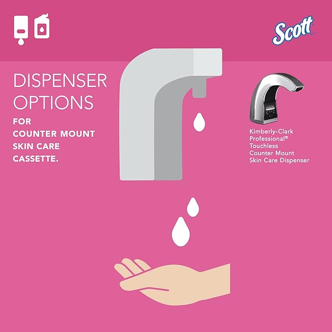 Scott Professional Foam Hand Soap with Moisturizers (11280), 1.5 L, Foaming, Pink, Floral Scent, Under-Counter Refills for Kimberly-Clark Professional Top Mounted Dispensers (2 Bottles)