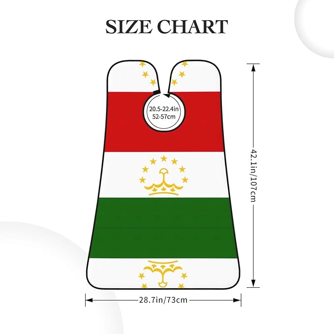 Flag Of Tajikistan Print Beard Bib Apron For Men, Beard Hair Catcher For Men Shaving Trimming,Beard Cape Cloth