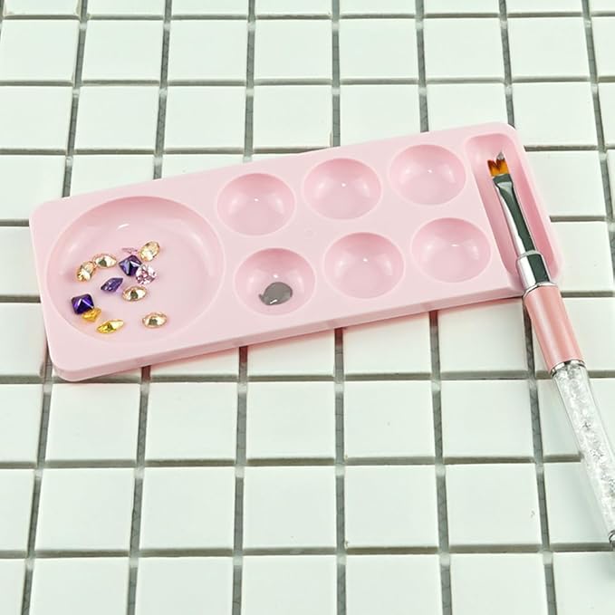 3 Pcs Nail Art Palette Plastic Nail Art Color Mixing Plate Cosmetic Mixing Tray Manicure Tool for Home and Salon Use