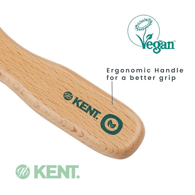 Kent V05 Vegan Boar Bristle Hair Brush and Beard Brush for Men, Eco Friendly Bristle Brushs for Smoothing Hair, Taming Beards and Mustaches (Large)