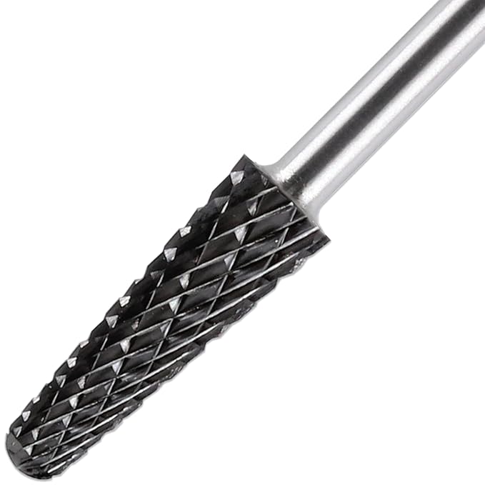 PANA USA Professional 3/32" Shank Size - Cone Shape Carbide Bit - Nail Drill Bit for Manicure Pedicure Tools Dremel Machine (Extra Coarse, DLC Black)