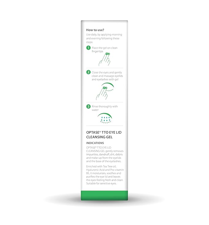 OPTASE TTO Eyelid Cleansing Gel, 1.7 fl oz – Tea Tree Oil Eyelid Cleanser for Gentle Daily Lid and Lash Cleansing – Made With Hyaluronic Acid - Preservative Free, Alcohol Free - Eye Doctor Recommended