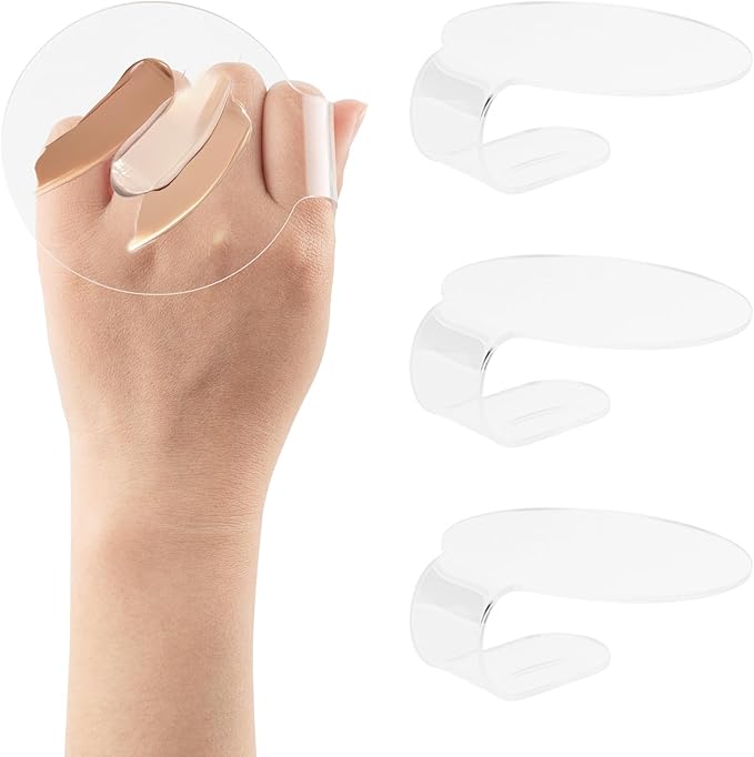 AUEAR, 3 Pack Makeup Mixing Palette Acrylic Handheld Tray Foundation Eye Shadow Hand Cosmetic Dish Blending