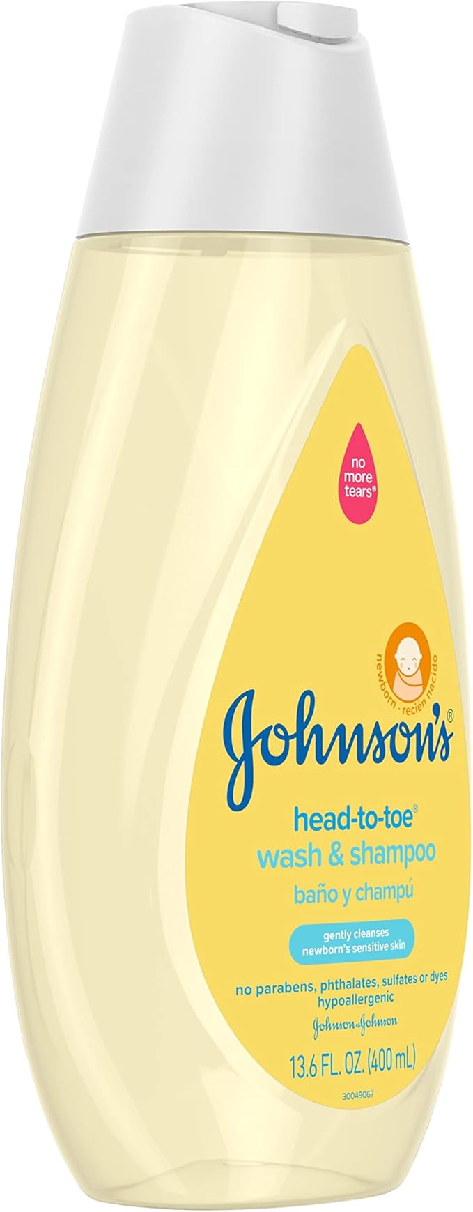 Johnson's Baby Head-To-Toe Baby Wash & Shampoo Aloe & Vitamin B5 2in1 Bath Wash Gently Cleanses Newborn's Delicate Skin & Hair/Hypoallergenic/No Added Parabens/Dyes & Sulfates 13.6 fl. Oz (Pack of 2)