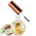 JIASHENG Cuticle Oil, Coconut Scented Cuticle Nail Oil Infused with Real Flowers, Hydrates, Moisturizes, Strengthens, Repairs, Revitalizing Cuticle Oils for Nails Damage Dry Cuticle, 15ml