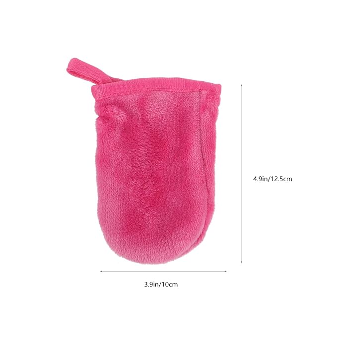 6pcs Washing Gloves Facial Towel Pink Towels Face Cleaning Tool Mitt Facial Cleansing Cloths Gloves for Cleaning Make up Travel Makeup Fine Fiber