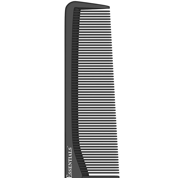 Styling Comb (2 Pack) | Professional 7 Inch Black Carbon Fiber Anti Static Chemical And Heat Resistant Comb For All Hair Types | Fine and Wide Tooth | For Men and Women | By Bardeau Essentials