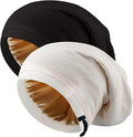 2 Pcs Adjustable Silk Hair Bonnet for Sleeping, Satin Lined Sleep Cap for Women and Men, Silk Hair Wrap Slouch Beanie.