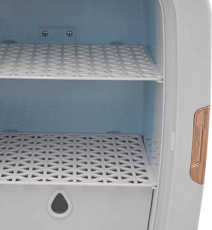 Skincare Fridge, 12L Portable Beauty Fridge for Comestic Storage, Compact Mini Cosmetic Refrigerator with Cooling & Heating, Adjustable Shelves for Makeup, Perfumes, Facial Masks, Lipsticks (White)