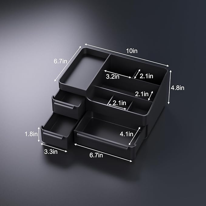 Mens Bathroom Countertop Organizer for Cologne - Vanity Organizer with Drawers for Men's Skincare, Shaving Kit, Razor, Deodorant & Perfume - Professional Grooming Station for Bathroom & Bedroom