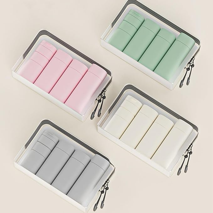 Travel Bottles Set - TSA Approved Leak Proof Squeezable Containers for Toiletries, Conditioner, Shampoo, Lotion & Body Wash Accessories (white)