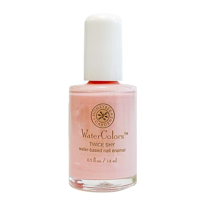 Honeybee Gardens Water-Based Nail Enamel, Twice Shy, Matte Nude Pale Pink, Eco-Friendly, Odorless & Vibrant Polish, 0.5 fl oz