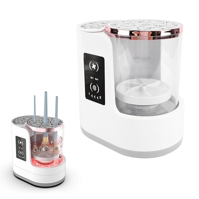 Timer Electric Makeup Brush Cleaner, Detachable USB Cosmetic Brushes Cleaner Tool, Portable Automatic Makeup Brush Cleaner Dryer Machine for Various Sizes of Brushes
