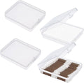 4 Pcs Clear Portable Cotton Swab Ball Holder Travel Cotton Pad Holder Dispenser Cosmetic Sponge Storage Box with Transparent Lid Storage Jar Cosmetic Pad Container Dental Floss Box