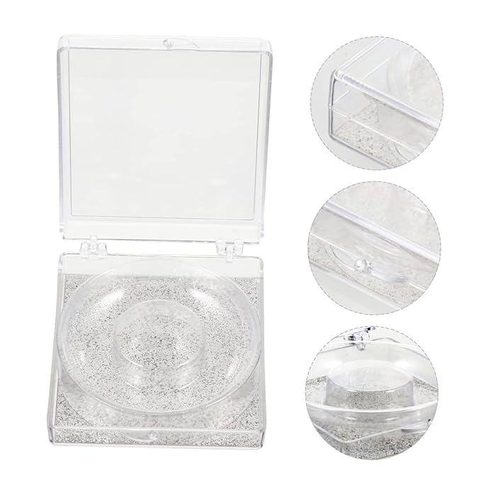 6pcs Eyelash Storage Boxes Square Glitter Eyelash Packaging Cases Unique Silver Card Design for Easy Viewing and Protection