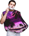 Pansy Perfection Print Beard Bib Shaving Apron, Beard Hair Trimming Cape Gift For Dad